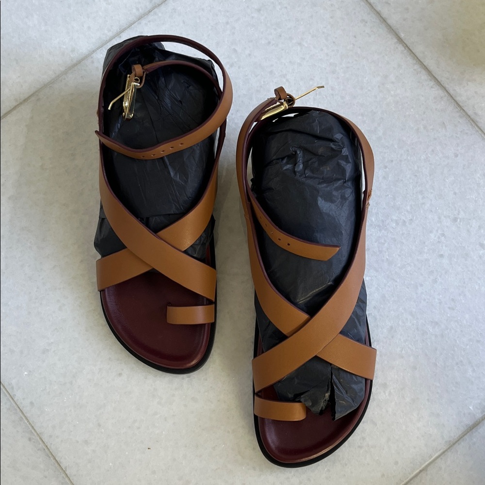Free People Anya Criss-Cross Footbed Sandals Sz-7 - Picture 7 of 11